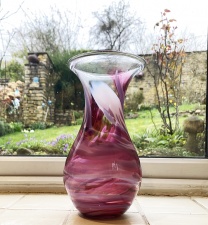 Ruby swirl flower vase